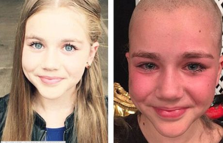 בת 11 הקריבה את שיערה הבלונדיני בשידור חי בשביל לגייס כסף עבור חולי סרטן